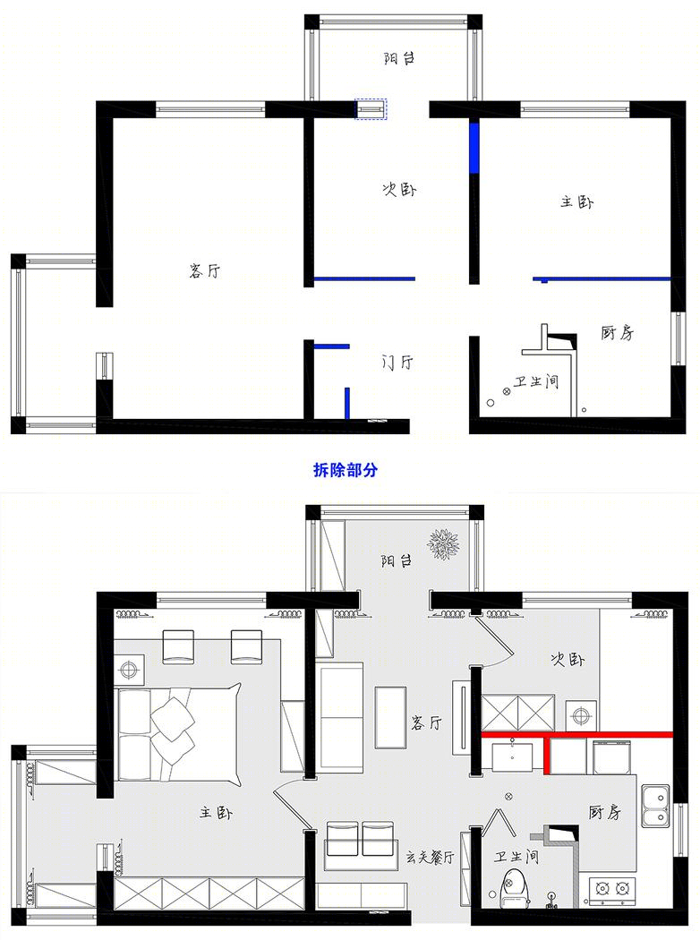 旧房改造,颠覆生活的“平层壹目设计”-6