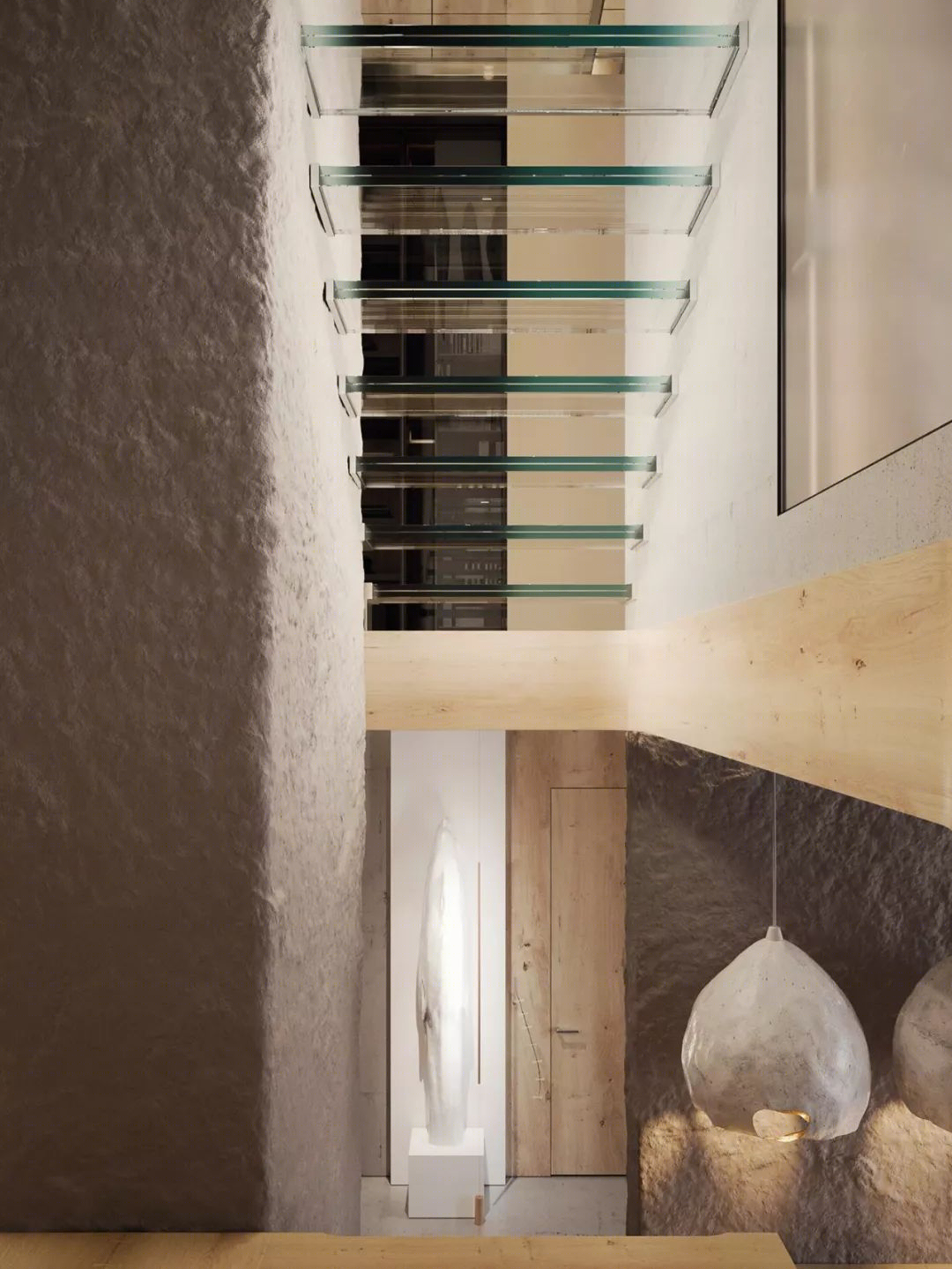 乌克兰 200㎡住宅变身现代四层公寓,Sergey Makhno Architects 打造自然艺术空间-45
