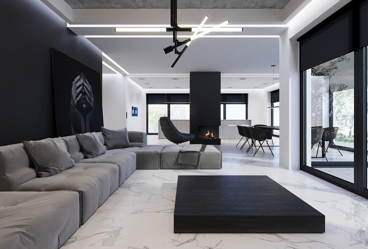 Studio Light Design--黑白灰现代简约住宅，简单不失精致！-18