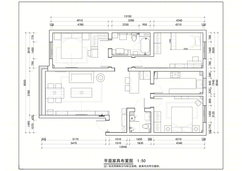 回龙观四口之家现代简约风格设计-0