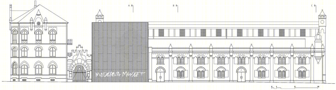 马尔默艺术博物馆 | 工业遗址新生，橙色穿孔板增添现代活力-39