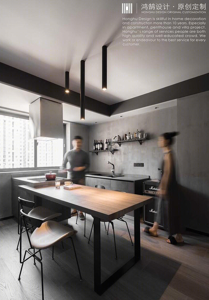 80㎡全屋水泥灰设计-12
