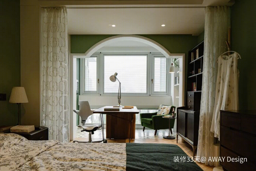 上海徐汇区复古绿调住宅丨中国上海丨AWAY Design（上海）-49
