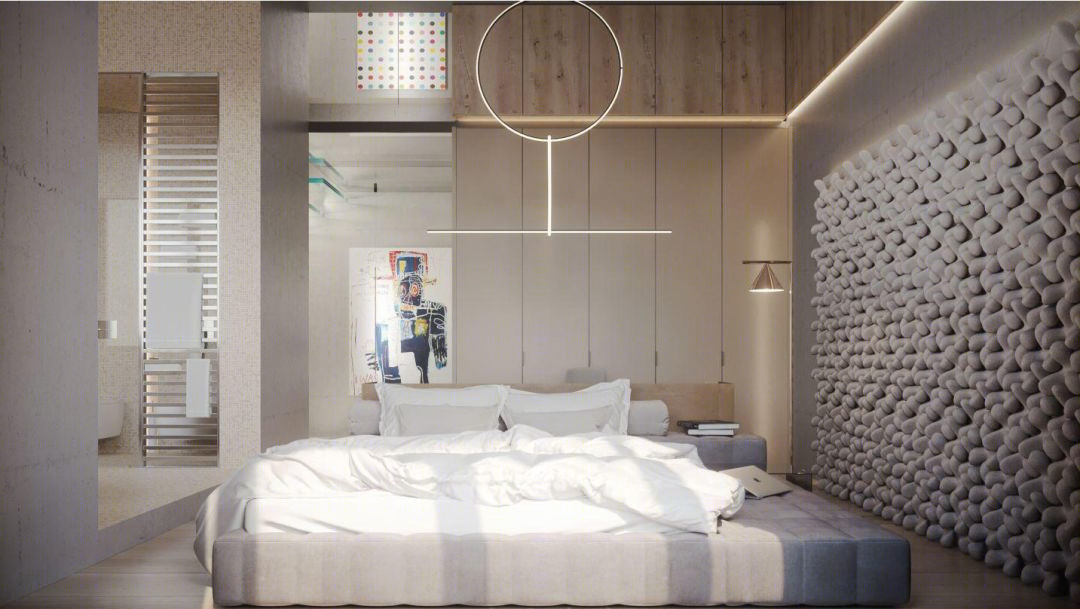 乌克兰 200㎡住宅变身现代四层公寓,Sergey Makhno Architects 打造自然艺术空间-47