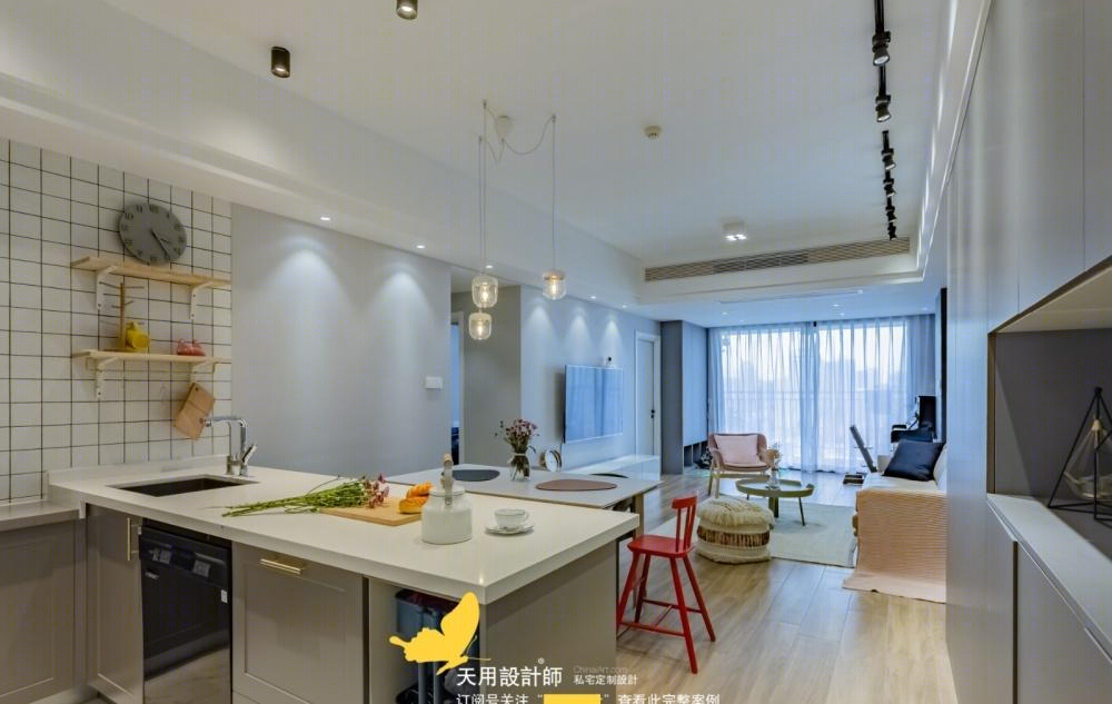 天用设计师丨平层丨天用·两房完美改三房,还能满足大中岛?-1