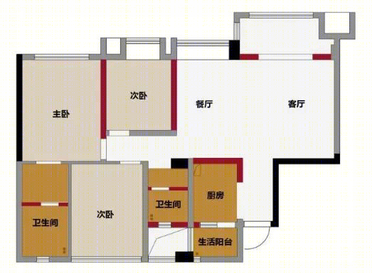 互动型亲子宅,打造 120㎡多功能生活空间-2