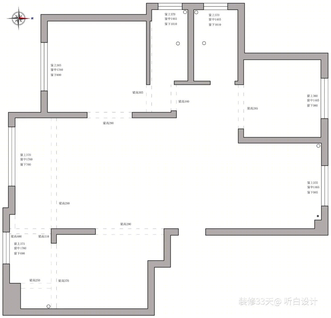 简约美式混搭三室两卫丨中国烟台丨听白设计（全国）-3