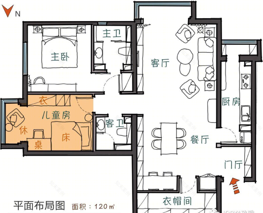 玖雅 120 平现代风家居设计-20