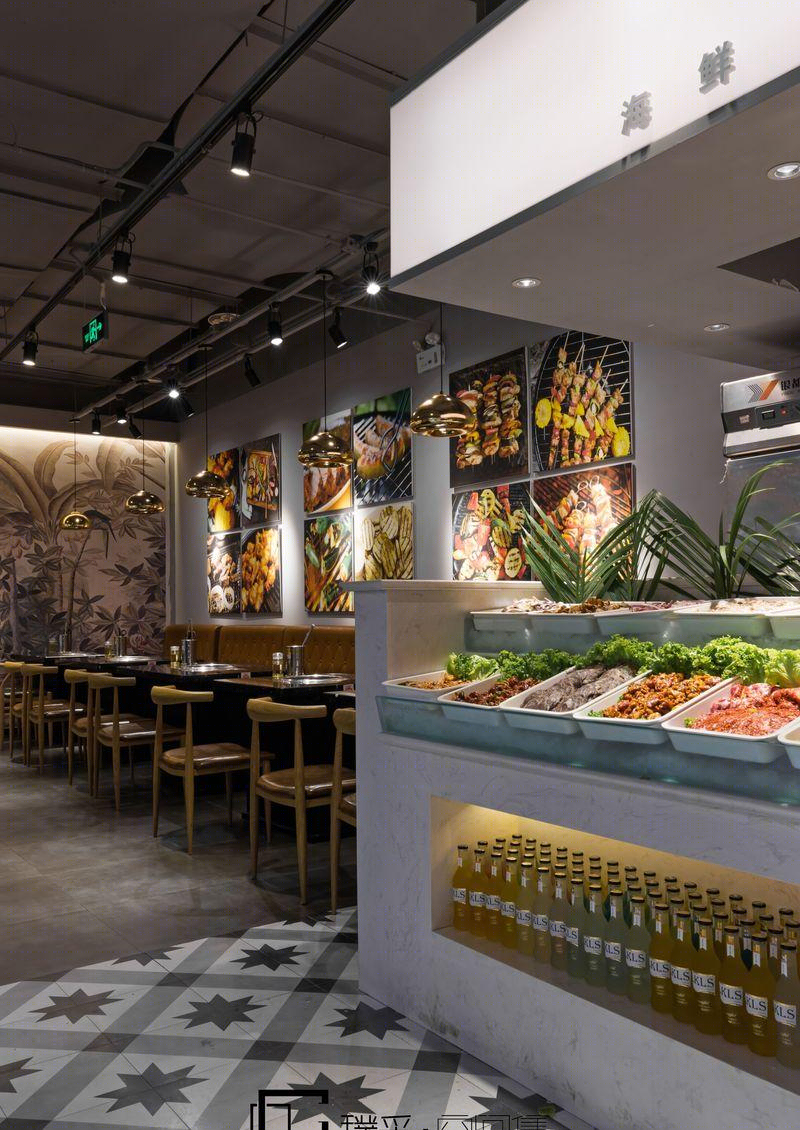 成都巴比叩烤肉店 | 年轻时尚的经济型自助餐饮设计-5