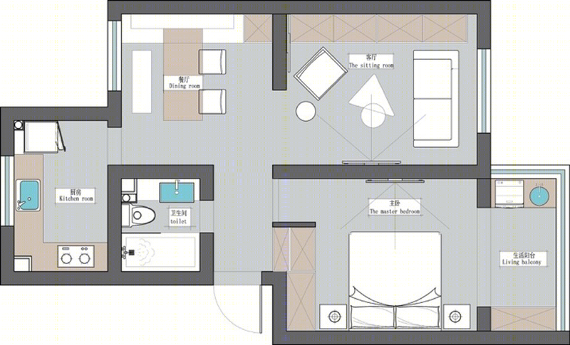 老房新生的 60㎡舒适空间-1