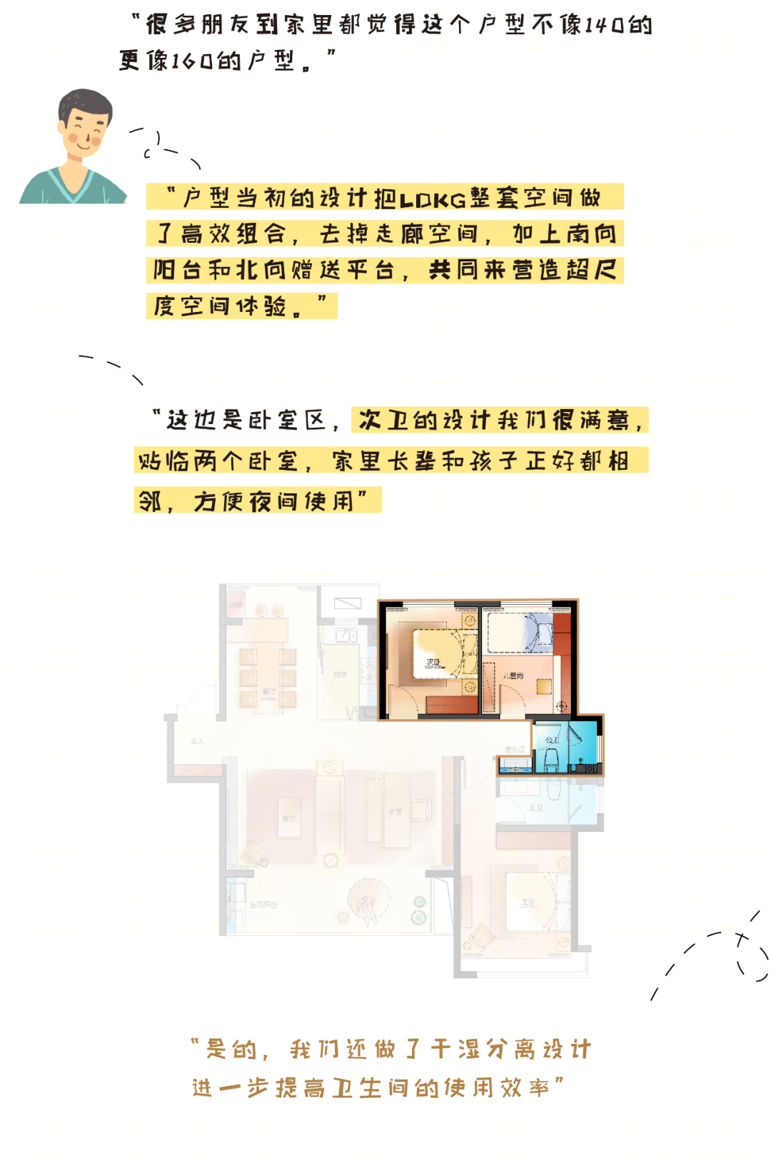 荣盛 138 户型——50㎡大横厅，百变生活设计-7