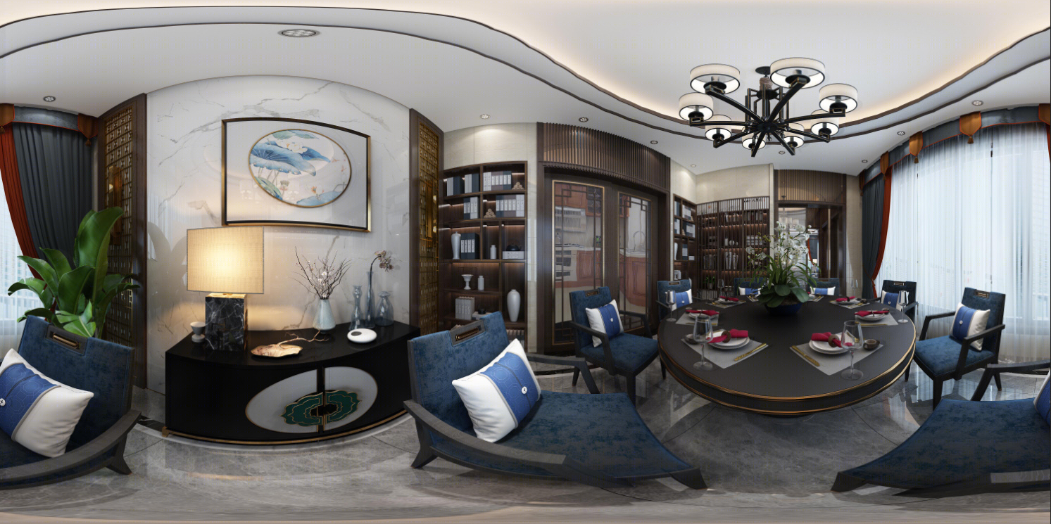 合肥玖隆国际新中式全屋漫游-4