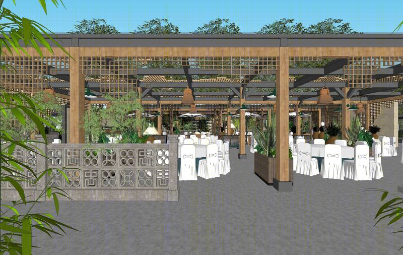 红星饭店户外就餐区景观设计-43