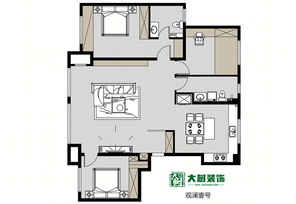 观澜壹号 | 吴银双打造现代轻奢风三室新家-8