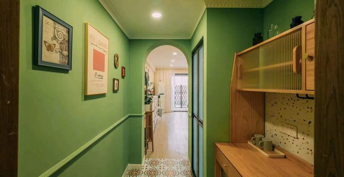 40m²复古绿梦想之地办公空间设计-3