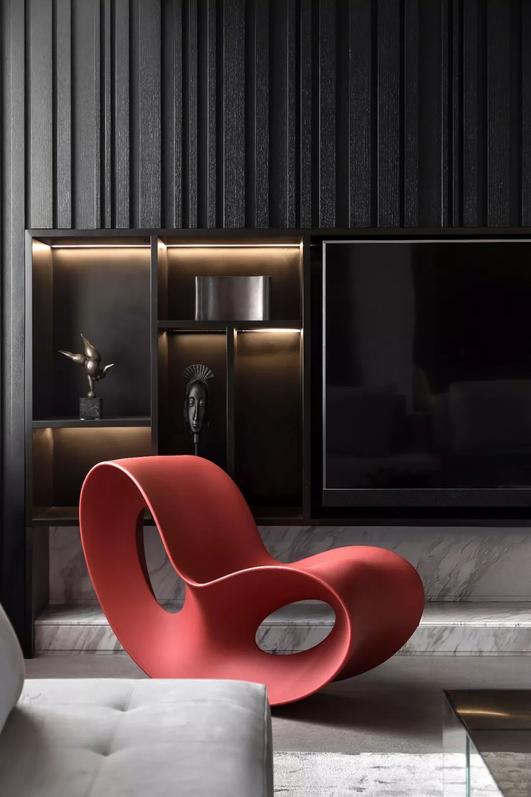 黑灰色演绎高级空间感 | 常恩设计仁恒运杰河滨私宅-31