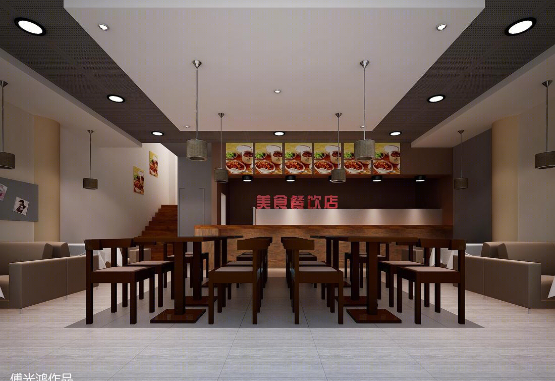 简约中式快餐连锁店设计-8