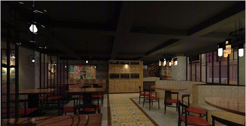 深圳“湘恋家乡”工业风中餐厅设计-12