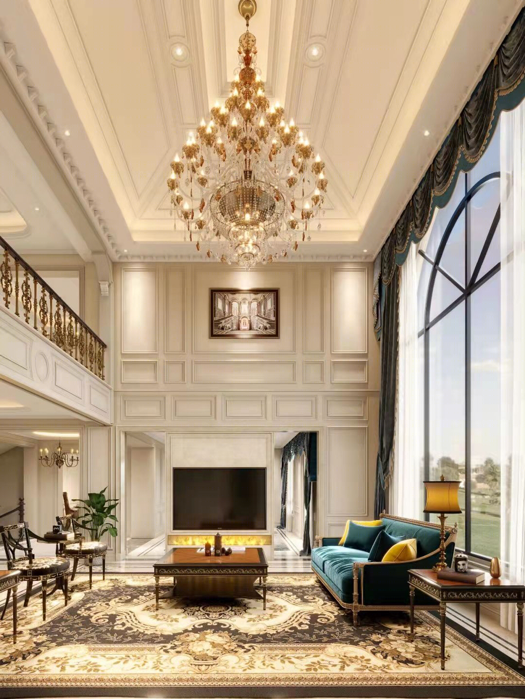 装修干货｜挑空客厅& 华丽吊灯有颜有格调-5