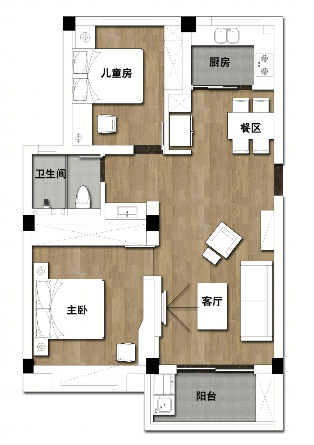 丹阳碧水兰庭木色有声的清新住宅-49