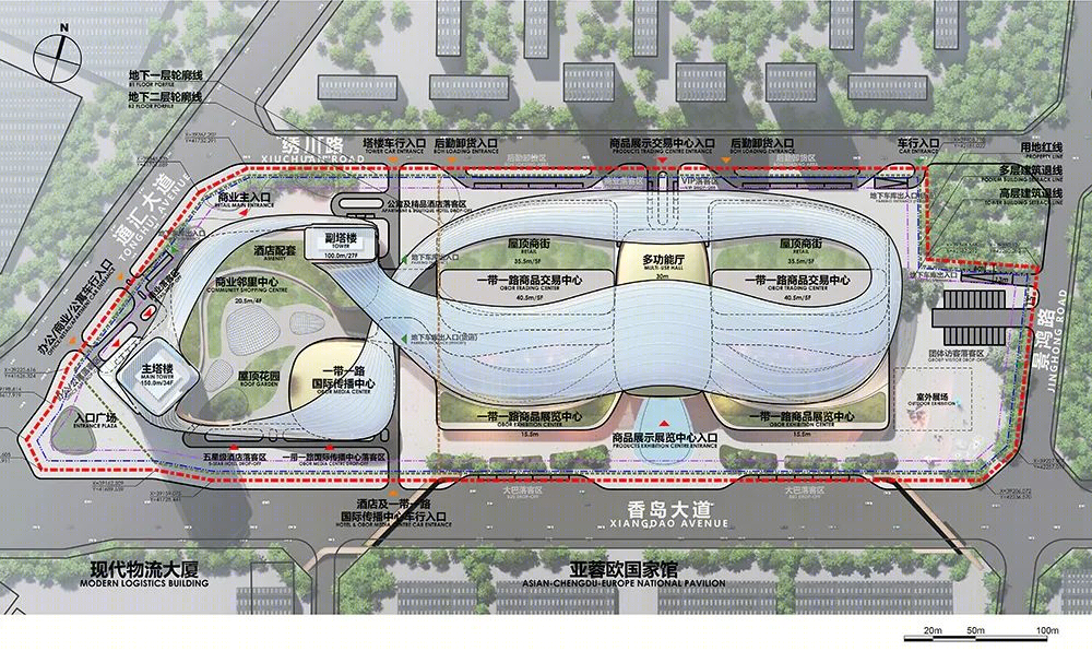 成都国际铁路港进出口商品展示交易中心丨中国成都丨Aedas,中国电建集团成都勘测设计研究院有限公司联合体-29