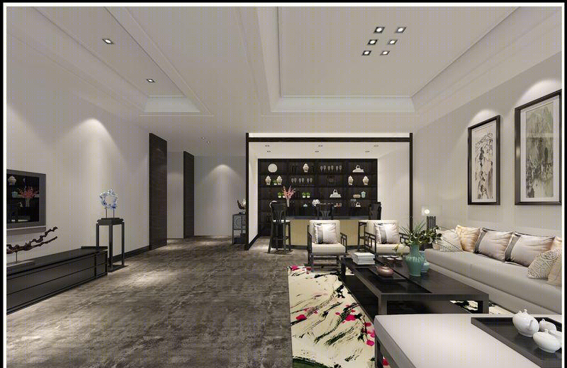 仟万鑫办公室新中式设计 | 总裁办会客区前台空间公共办公区平面方案-3