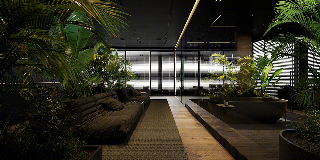 高级黑++自然绿家居空间设计丨Igor Sirotov Architects-9
