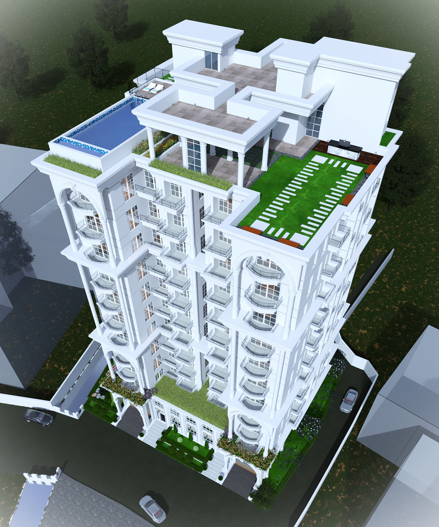 Anastasiya Gushchina丨公寓建筑丨Classical high-rise building-0