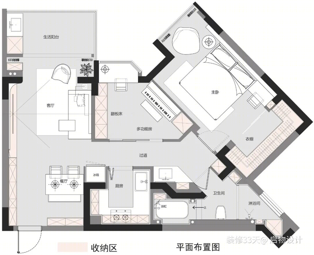 奶油北欧风小户型设计丨中国深圳丨启物设计（深圳）-5
