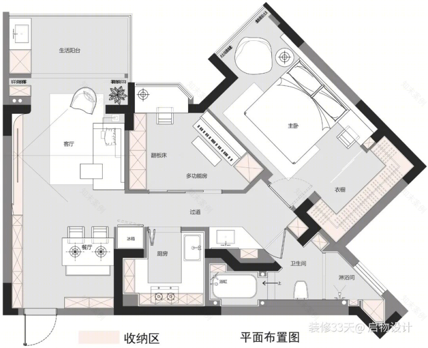 奶油北欧风小户型设计丨中国深圳丨启物设计(深圳)-5
