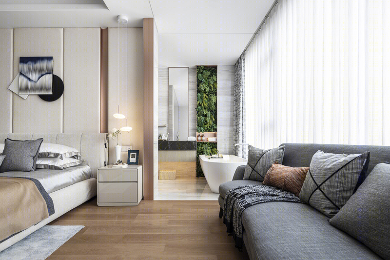 李娜设计咸阳外滩一号样板间 打造空中庭院江景豪宅-42