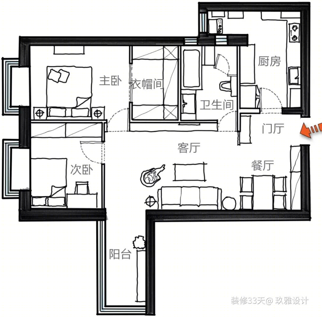 北京朝阳区 86 平现代北欧实用小两居丨中国北京丨玖雅设计（北京）-5