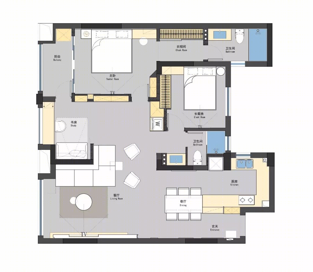 《平行线》杭州 89m²现代简约家居，功能与美感的完美融合-8