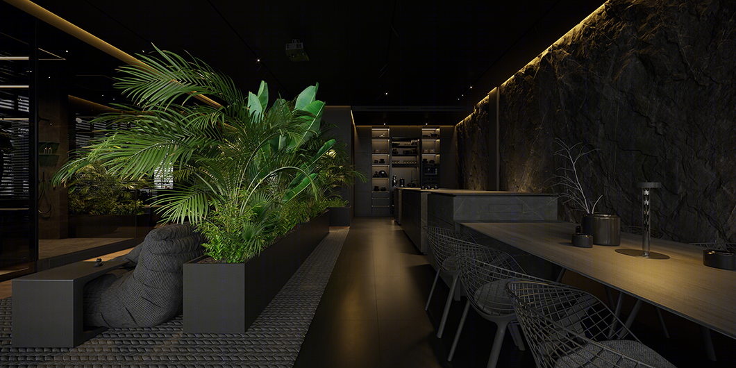 高级黑++自然绿家居空间设计丨Igor Sirotov Architects-12