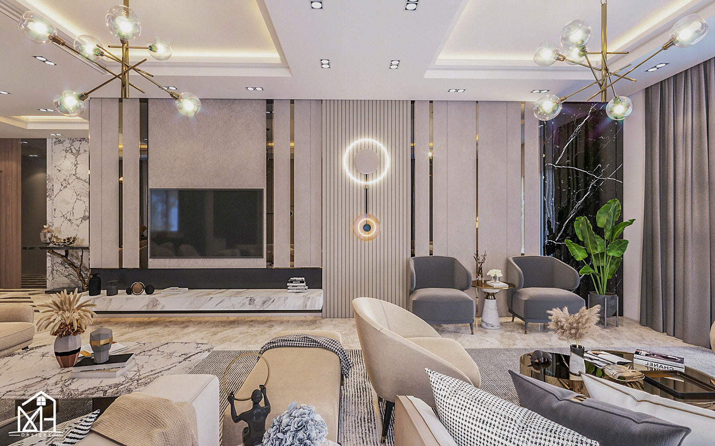 埃及新开罗现代简约住宅接待区设计丨埃及开罗-10