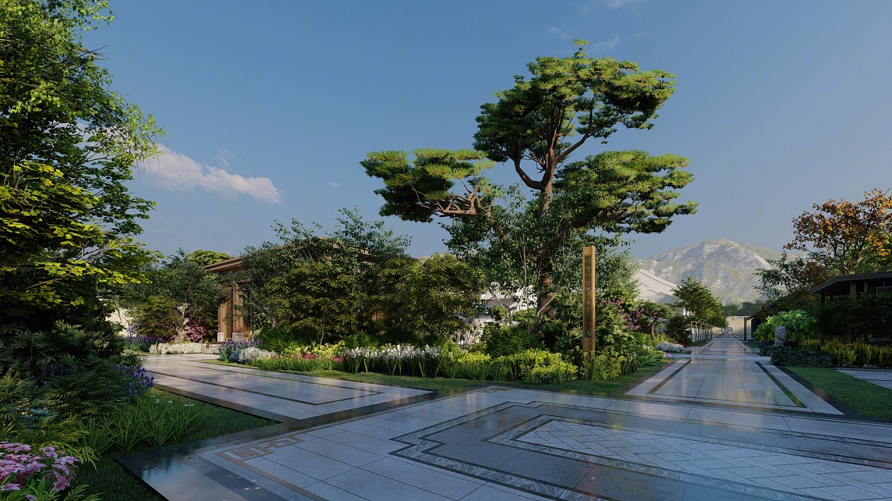 现代中式四合院景观-11