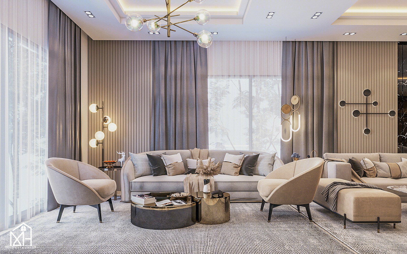 埃及新开罗现代简约住宅接待区设计丨埃及开罗-13