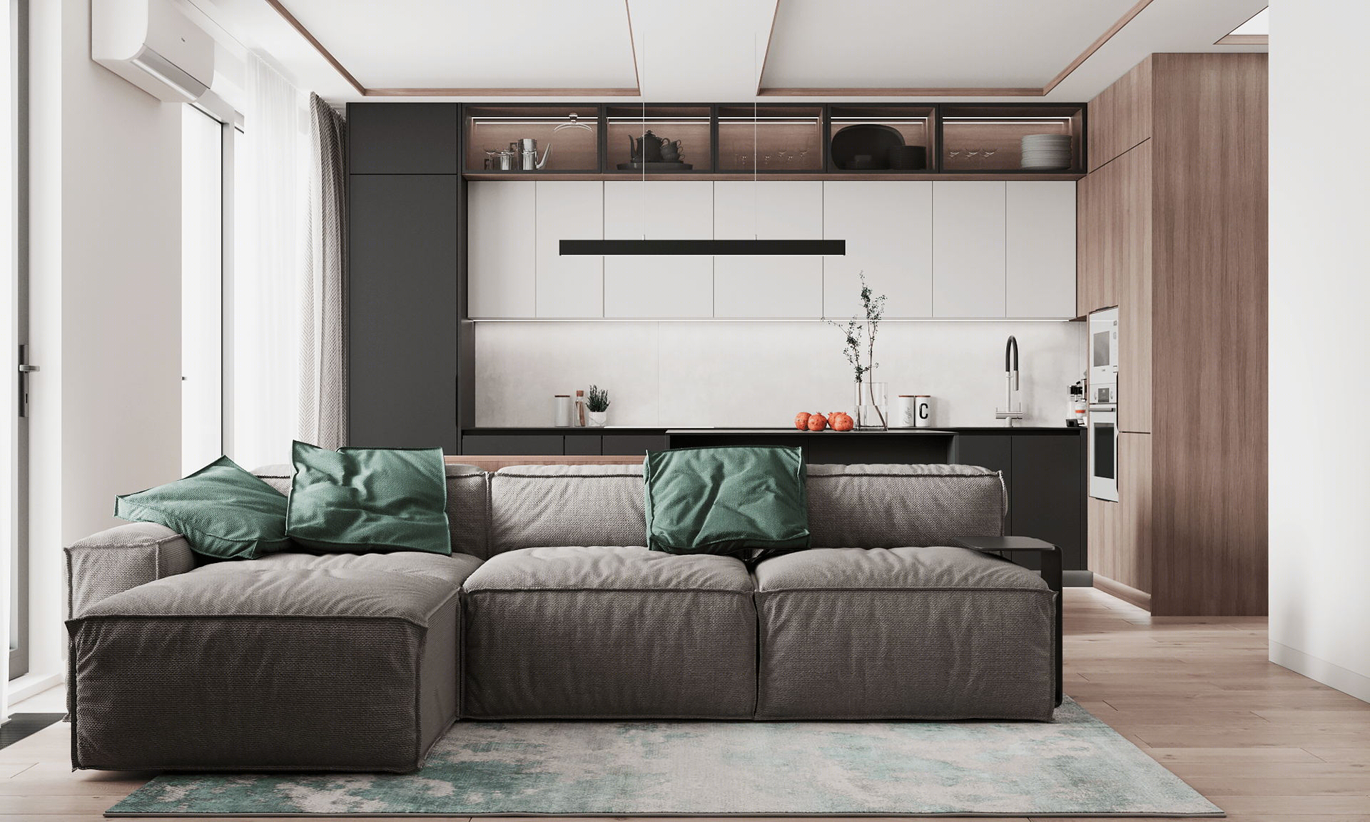 98㎡原木与高级灰 打造出超精致的住宅-3