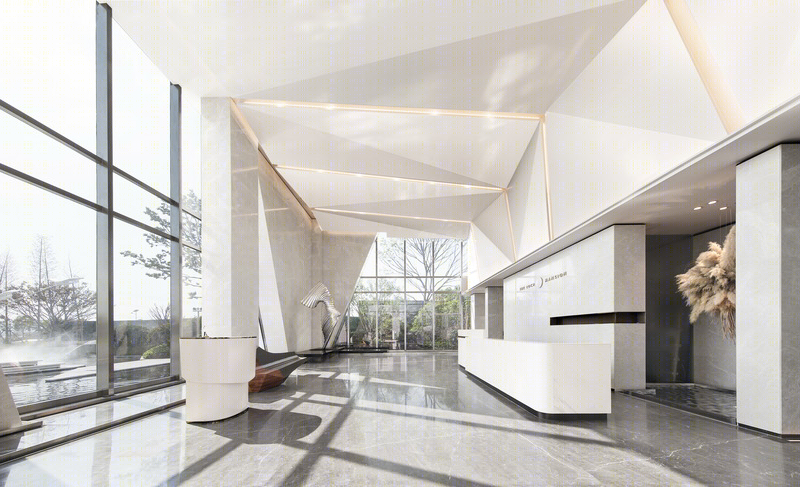 苏州太湖朗峯售楼处 | 白鹭飞翔的现代江南空间-12