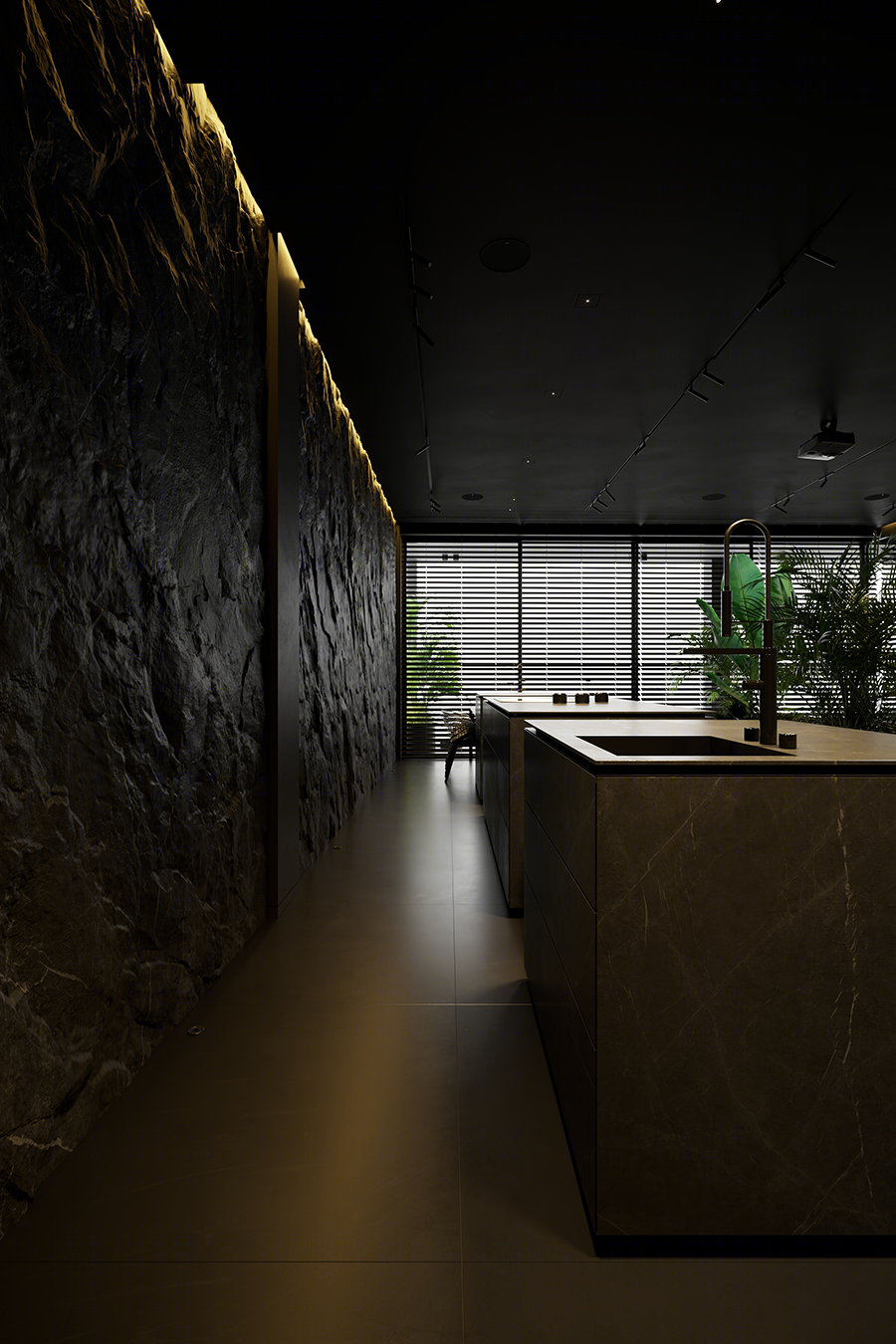 高级黑++自然绿家居空间设计丨Igor Sirotov Architects-14
