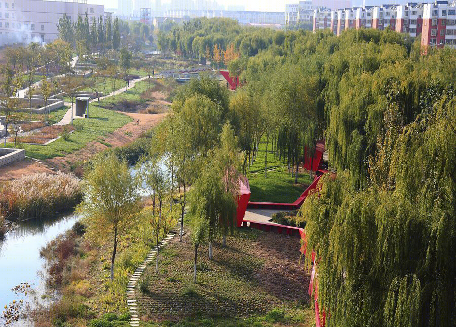 迁安三里河绿道景观（唐山） | 城市生态廊道的蜕变与复兴-14