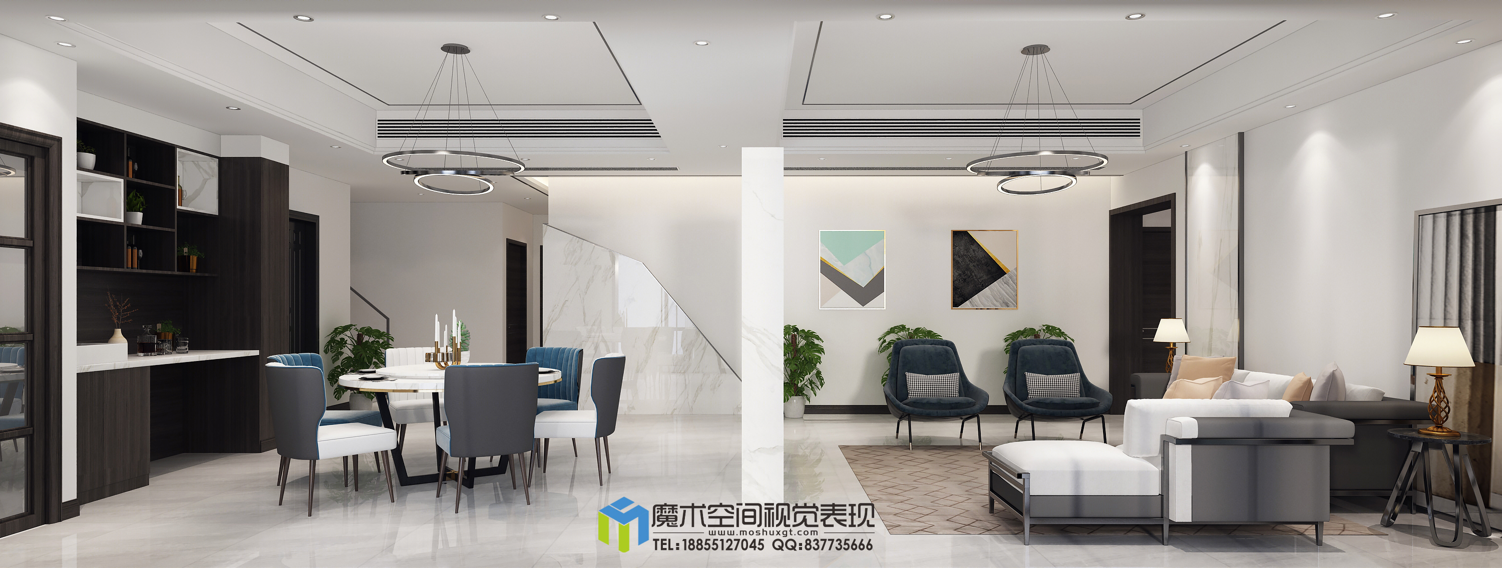 现代轻奢风样板房设计案例-5