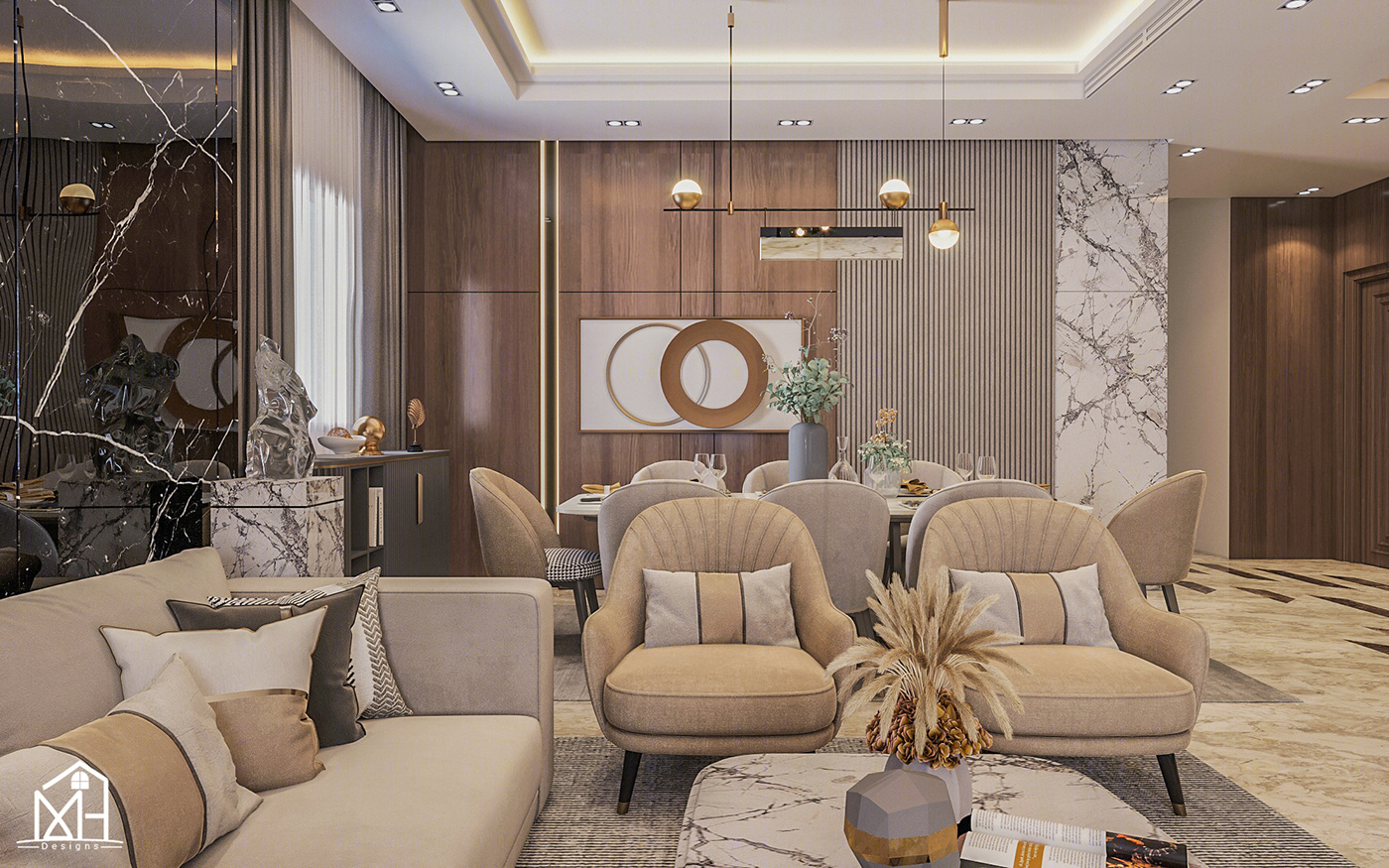 埃及新开罗现代简约住宅接待区设计丨埃及开罗-15
