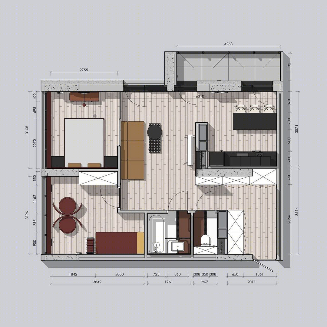 多彩色系打造精致住宅-0