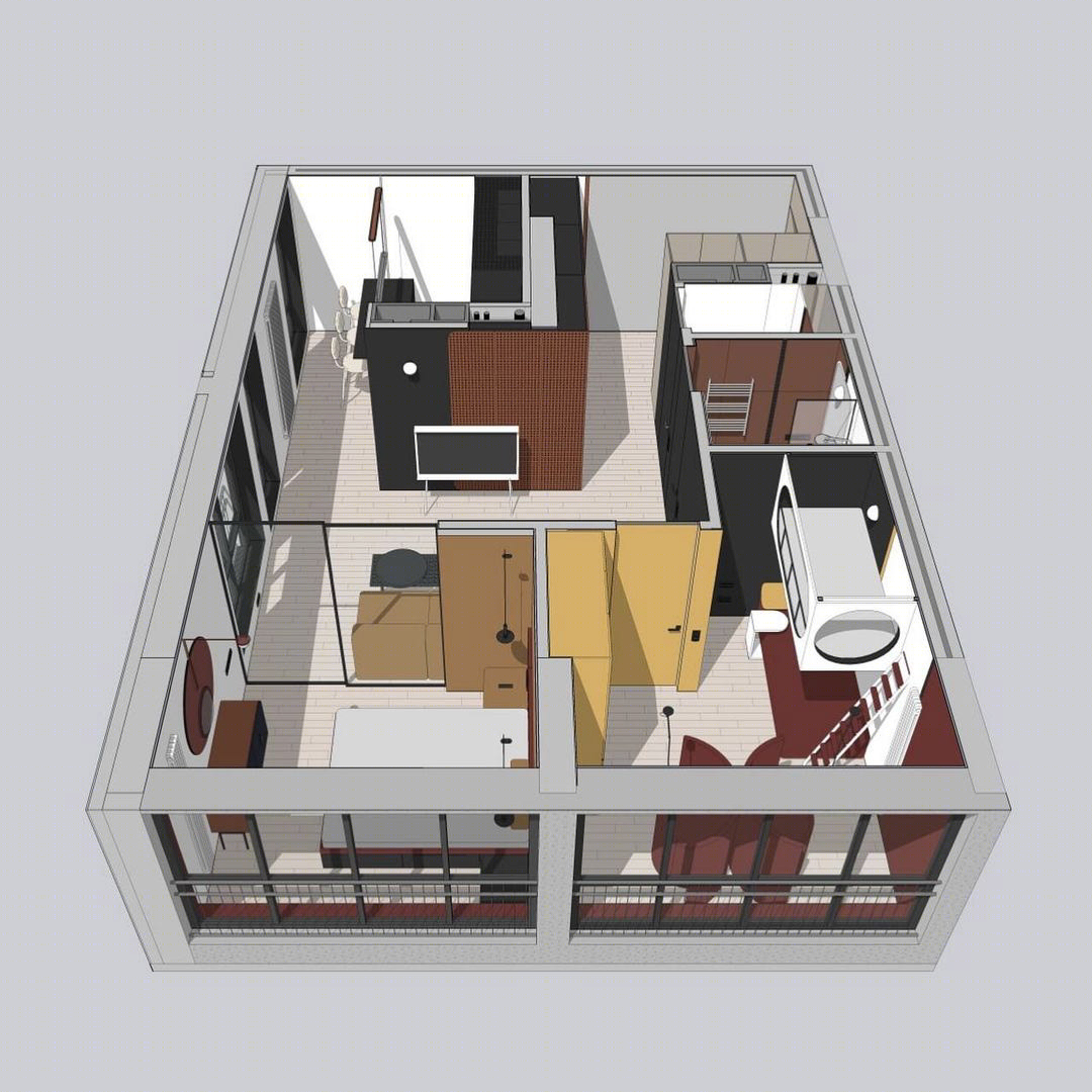 多彩色系打造精致住宅-1