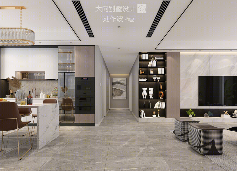 刘作波丨蓝岸丽舍平层 现代简约-3