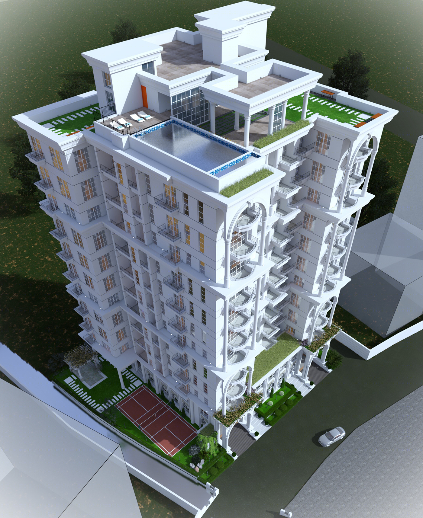 Anastasiya Gushchina丨公寓建筑丨Classical high-rise building-6
