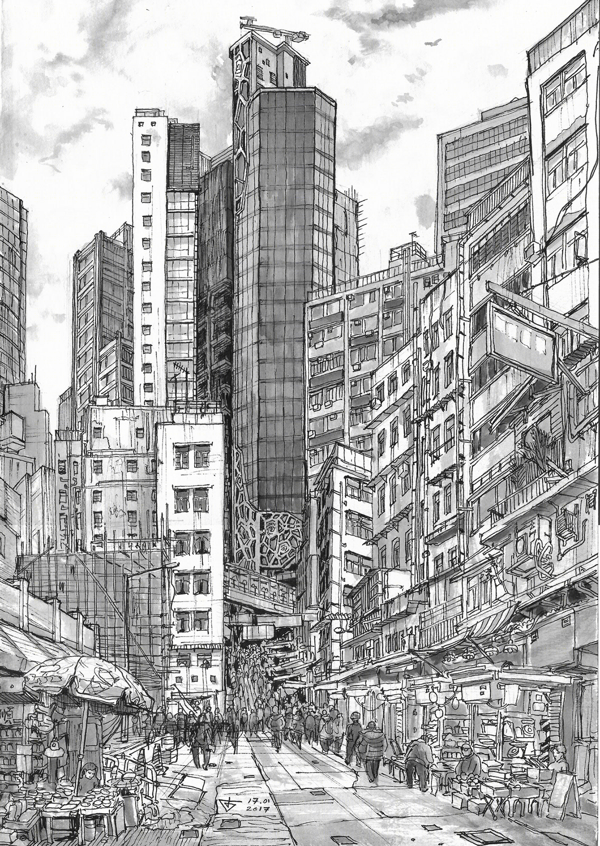 Hong Kong. Urban sketch-1