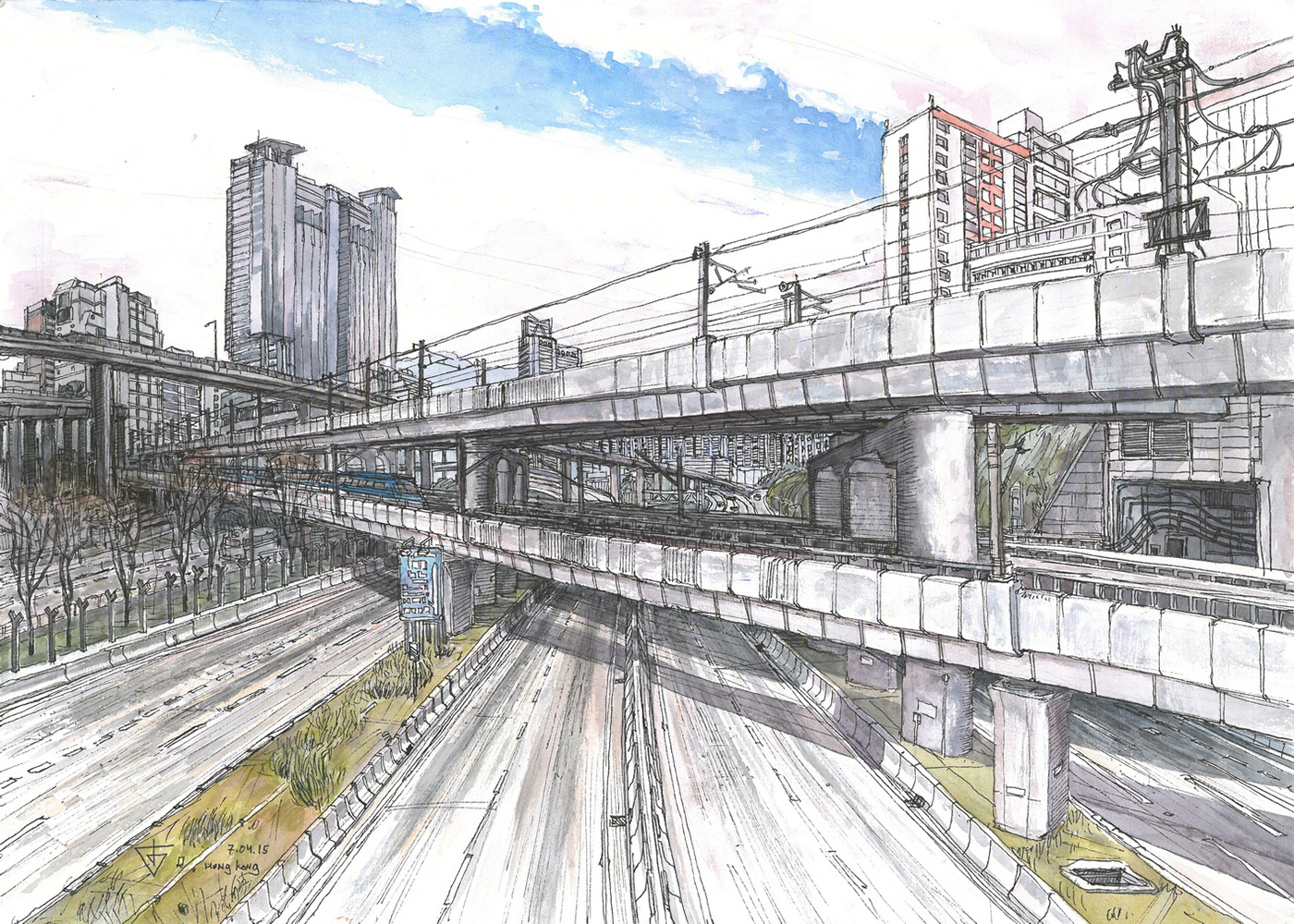 Hong Kong. Urban sketch-2