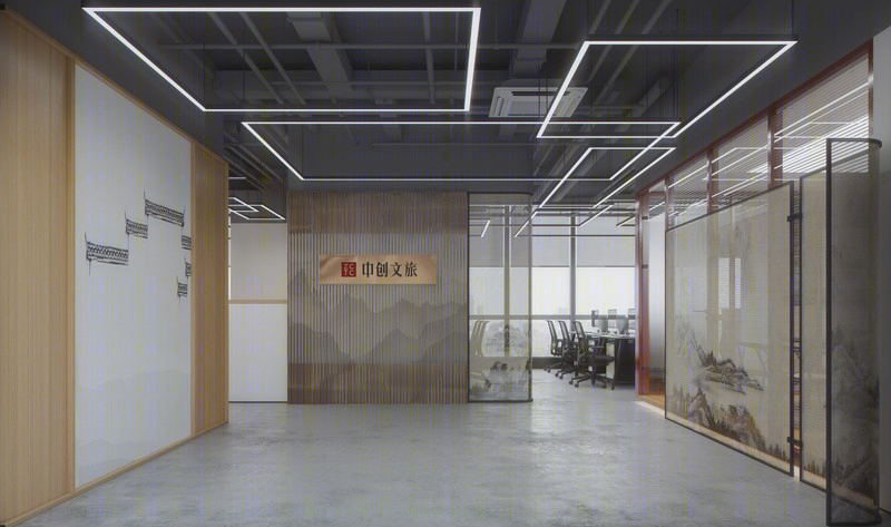 徽派元素融入现代办公空间,打造诗意世外桃源-1